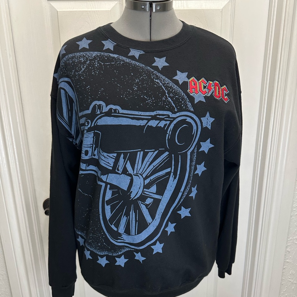 AC/DC Black and Blue Cannon Graphic Men's Sweater